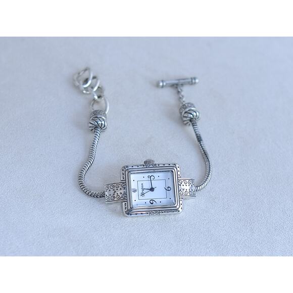 Brighton Short Hills Charm Watch Silver Plated Toggle Clasp 7-8" Retired Works - Picture 3 of 7